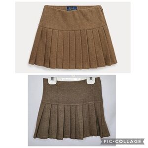 Girls Polo Ralph Lauren Pleated Herringbone Skirt Preppy Academia Size: M 8 10